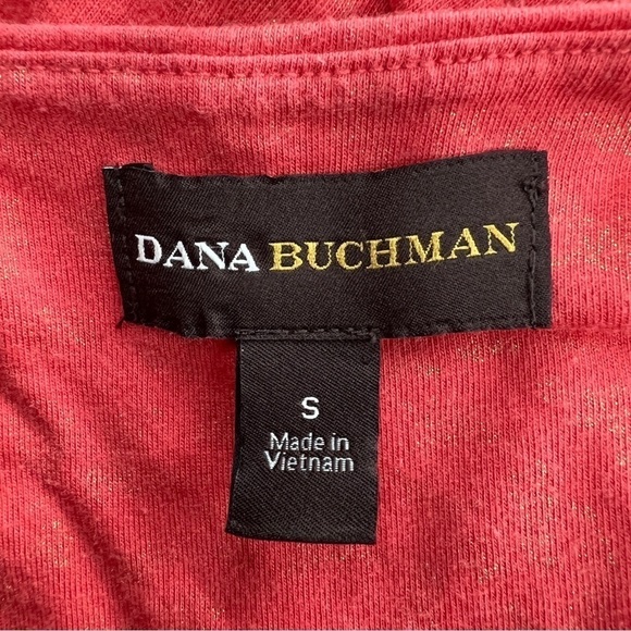 Small Dana Buchman Peach Gold Shimmer Top Sleeveless Stretch 4 6 Cap Sleeve - Picture 7 of 9